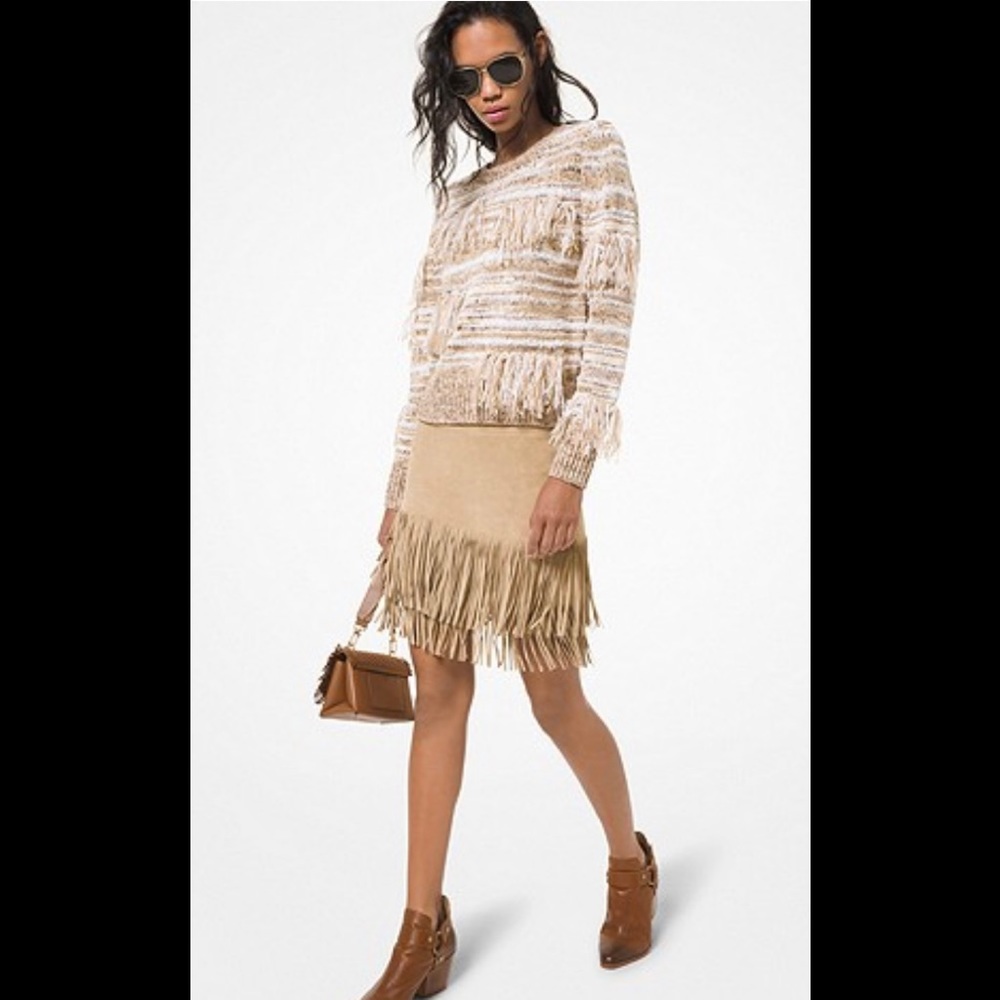3X “HOST PICK” Michael Kors Fringed Suede Shirt